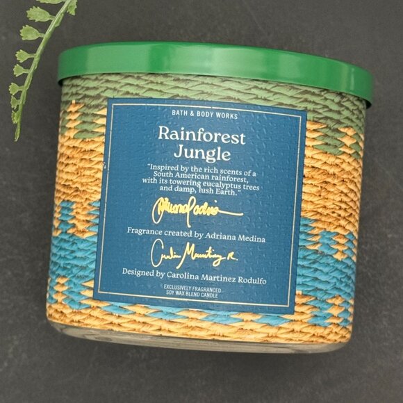 BBW Rainforest Jungle Bath & Body Works 3 Wick Candle - Picture 5 of 10